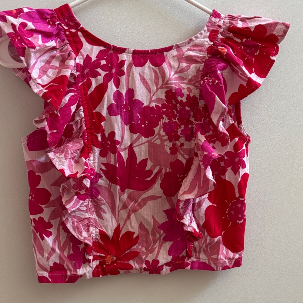 GAP Factory Pink and Red Floral Kids Top